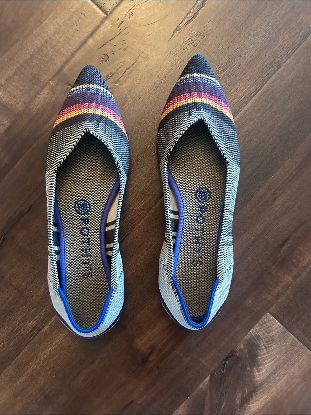 Rothy's striped Pointed flats